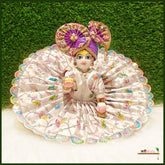 Blended Thread Sitara Work White Poshak